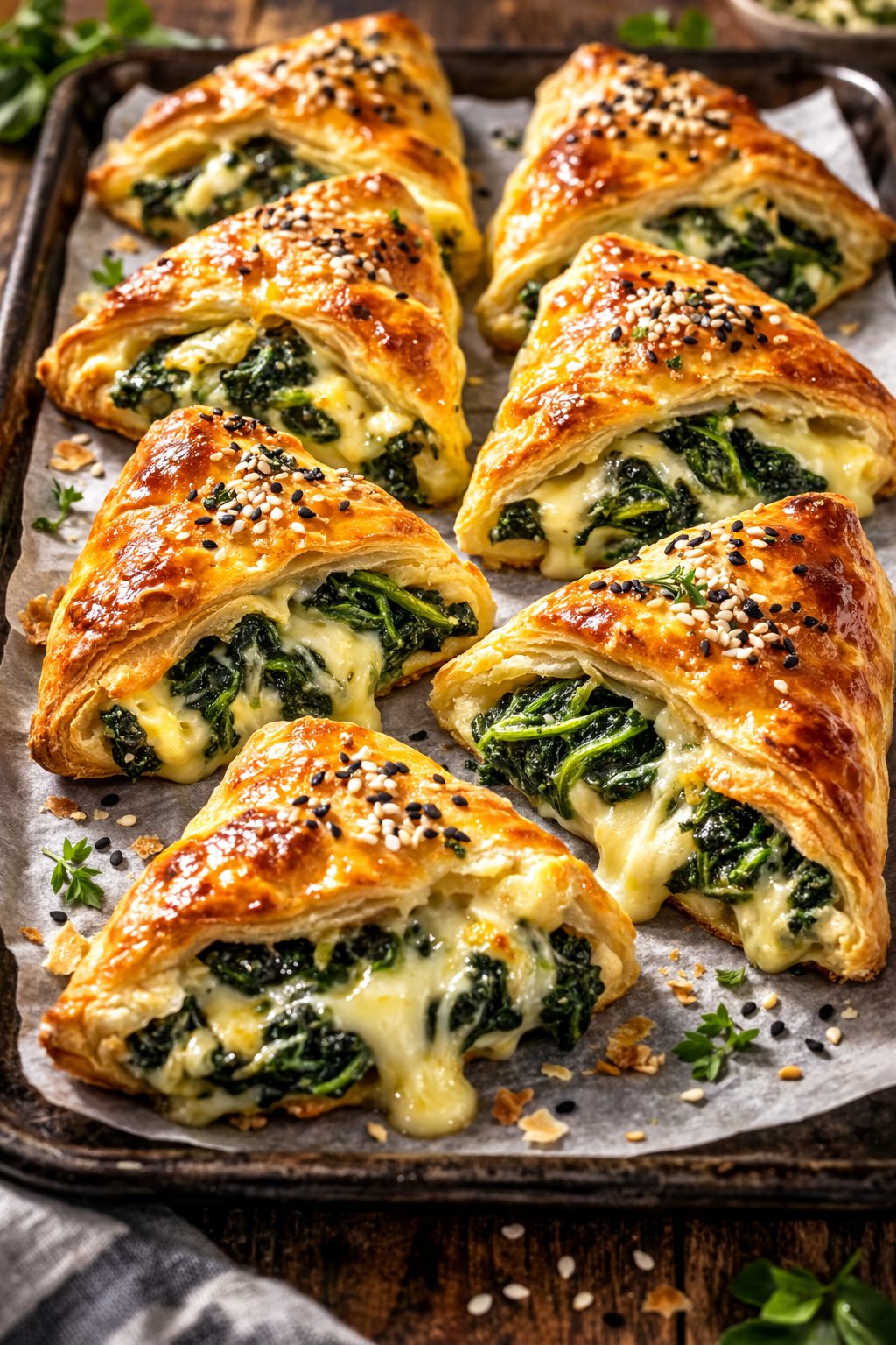 Triangulitos de espinaca y queso ¡Súper fácil!
