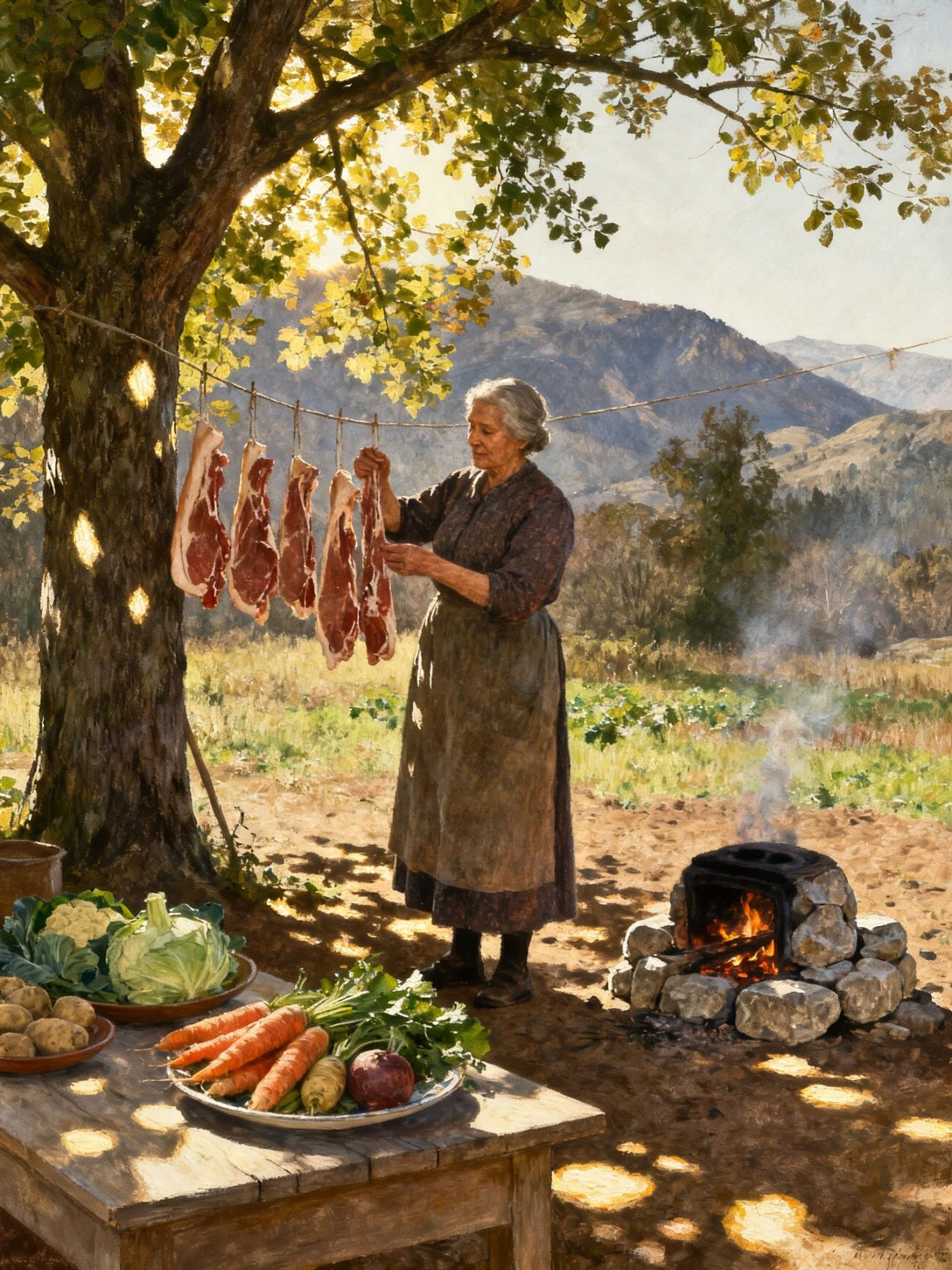 Todo el pueblo se burlaba de la viuda que guardaba demasiada comida en la colina.